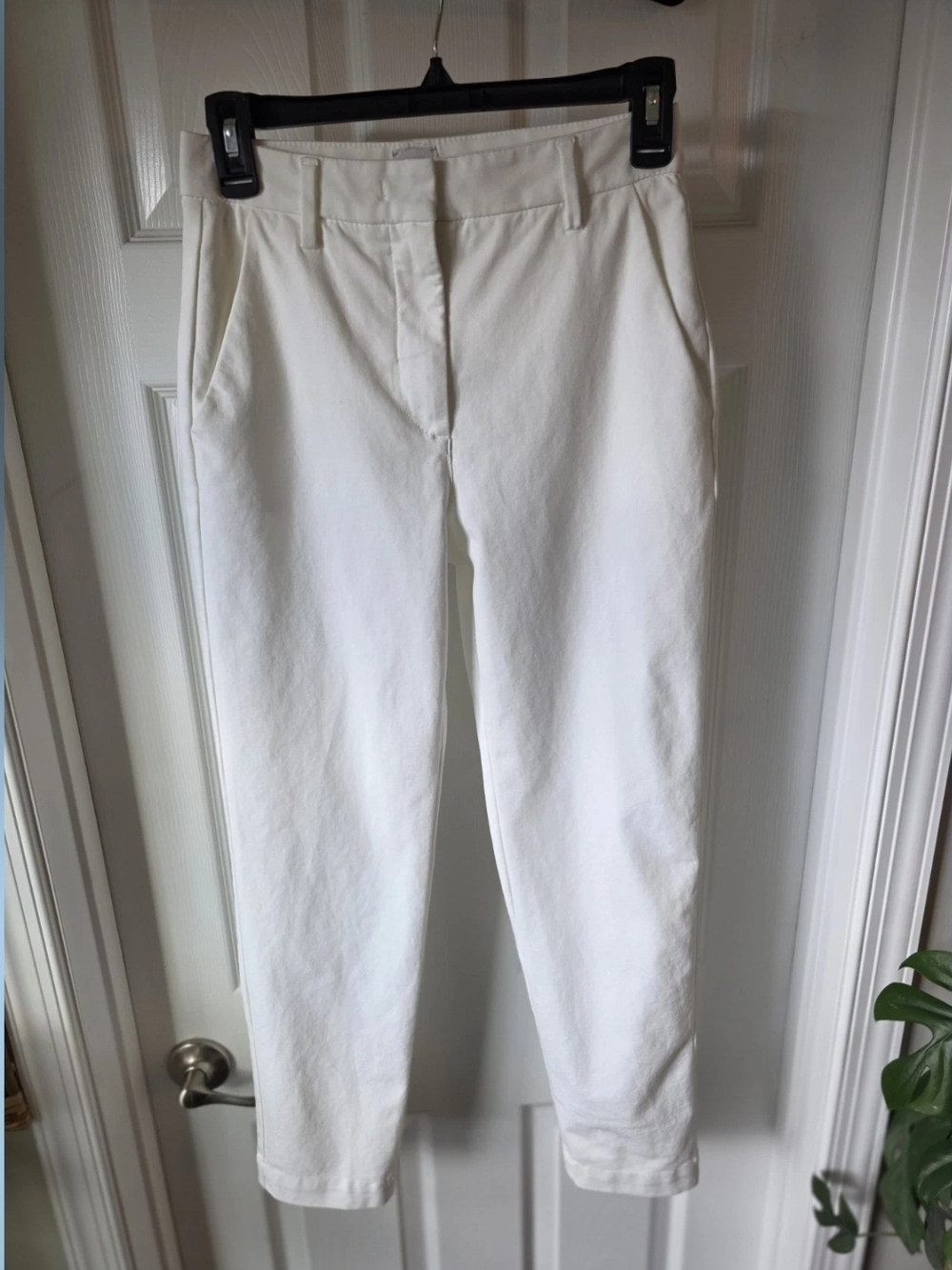 NWOT Women’s Eleventy Cotton Blend Slim Fit Pants in White SZ 36 / US 0